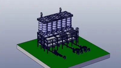 3D-модель завода по производству сухих строительных смесей 1