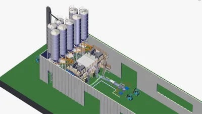 3D-модель завода по производству шпаклевок