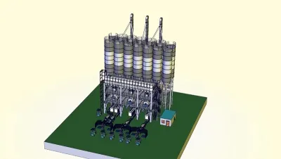 3D-модель завода по производству гипсовой штукатурки